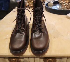 Timberland Brown Leather Lace-Up Work Boots